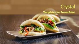  Presentation with bao bun - Beautiful presentation design featuring chinese bun - taiwan's traditional food - gua backdrop and a tawny brown colored foreground