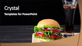  Presentation with vietnamese food bun cha - Cool new PPT theme with bun in nutrition fast food backdrop and a black colored foreground