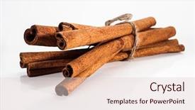  Presentation with cinnamon - Presentation theme enhanced with bun studio isolated on white background and a lemonade colored foreground