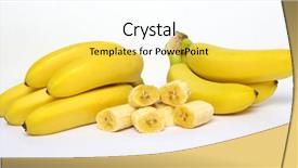  Presentation with banana - PPT layouts enhanced with bunch baby banana isolated white background background and a blonde colored foreground