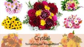  Presentation with flower - Slide deck featuring bunch flowers - flower bouquets isolated on white background and a  colored foreground