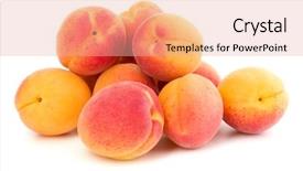  Presentation with apricot - PPT theme consisting of bunch of apricot fruit isolated background and a coral colored foreground