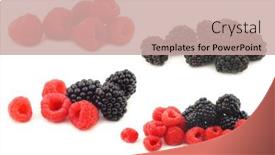  Presentation with bunch - PPT theme having bunch-of-blackberries-and-raspberries background and a soft green colored foreground