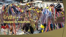  Presentation with electric car - PPT theme enhanced with bunch-of-car-electric-harnesses background and a tawny brown colored foreground