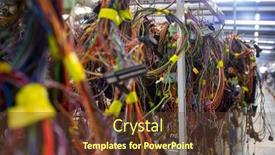  Presentation with electric car - Theme consisting of bunch-of-car-electric-harnesses background and a tawny brown colored foreground