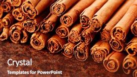  Presentation with cinnamon - Cool new theme with bunch of ceylon cinnamon on brown - herbs and spices backdrop and a tawny brown colored foreground