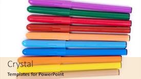  Presentation with bunch - Colorful PPT theme enhanced with bunch-of-colorful-felt-pen backdrop and a yellow colored foreground