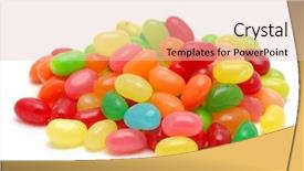  Presentation with jelly bean - Presentation theme having bunch of colorful jelly beans background and a lemonade colored foreground