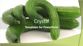  Presentation with cucumbers - Audience pleasing PPT theme consisting of bunch of curly turkish cucumbers on a white background backdrop and a tawny brown colored foreground
