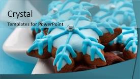 Presentation with gingerbread - Audience pleasing PPT theme consisting of bunch of decorated gingerbread cookies backdrop and a light blue colored foreground