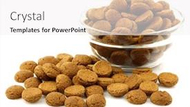  Presentation with sinterklaas - Presentation with bunch of dutch pepernoten eaten at dutch festivities around december 5th called sinterklaas in a glass bowl on a white background background and a white colored foreground