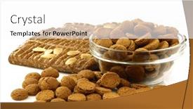  Presentation with sinterklaas - Presentation featuring bunch of dutch pepernoten eaten at dutch festivities around december 5th called sinterklaas in a glass bowl with some pieces of speculaas on a white background background and a white colored foreground