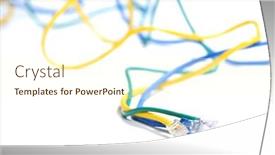  Presentation with cables - Audience pleasing theme consisting of bunch-of-eithernet-cables backdrop and a  colored foreground