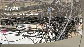  Presentation with wires - Amazing PPT theme having bunch-of-electrics-and-communication backdrop and a gray colored foreground
