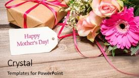  Presentation with mothers - Audience pleasing PPT layouts consisting of bunch of flowers and tag backdrop and a lemonade colored foreground