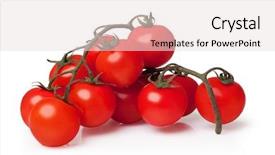  Presentation with tomato plant - Presentation theme with bunch of fresh cherry tomato background and a lemonade colored foreground