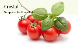  Presentation with tomato plant - Theme consisting of bunch of fresh cherry tomato background and a soft green colored foreground