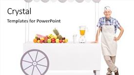  Presentation with soda - Presentation design with bunch of fresh fruit background and a white colored foreground