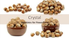  Presentation with hazelnuts - Audience pleasing slide set consisting of bunch-of-fresh-hazelnuts backdrop and a coral colored foreground