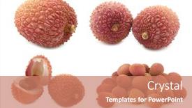  Presentation with cut - Cool new slide set with bunch-of-fresh-lychees backdrop and a coral colored foreground