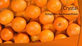  Presentation with bunch - Slide deck consisting of bunch of fresh mandarin oranges background and a gold colored foreground