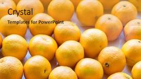  Presentation with mandarin oranges - Amazing PPT theme having bunch of fresh mandarin oranges backdrop and a gold colored foreground