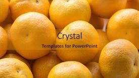  Presentation with mandarin oranges - Audience pleasing theme consisting of bunch of fresh mandarin oranges backdrop and a gold colored foreground