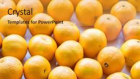  Presentation with mandarin oranges - Slide deck consisting of bunch of fresh mandarin oranges background and a gold colored foreground