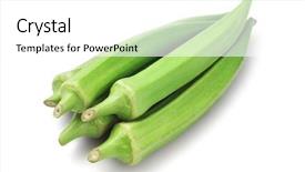  Presentation with okra - Presentation design consisting of bunch of fresh okra background and a white colored foreground