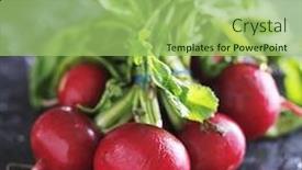  Presentation with slate - Audience pleasing theme consisting of bunch-of-fresh-radishes backdrop and a mint green colored foreground