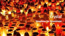  Presentation with votive - Slides with votif - bunch of glass votive candles background and a crimson colored foreground