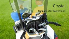  Presentation with golf - Presentation with back view of golf car background and a yellow colored foreground