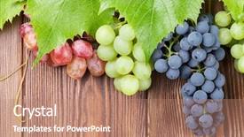  Presentation with table grape - Amazing presentation theme having bunch of grapes on wooden backdrop and a  colored foreground