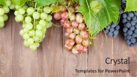  Presentation with table grape - Amazing presentation design having bunch of grapes on wooden backdrop and a coral colored foreground