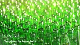  Presentation with green glass - Amazing presentation theme having bunch of green glass bottles backdrop and a forest green colored foreground