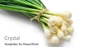  Presentation with green fresh food - PPT theme enhanced with bunch-of-green-onions background and a white colored foreground