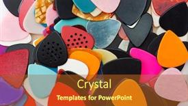  Presentation with bunch - Cool new PPT layouts with living things - bunch of guitar picks scattered backdrop and a tawny brown colored foreground