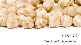  Presentation with hazelnuts - Audience pleasing PPT layouts consisting of bunch of hazelnuts on a white background backdrop and a white colored foreground