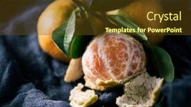  Presentation with mandarin oranges - Beautiful theme featuring bunch-of-mandarin-oranges backdrop and a tawny brown colored foreground