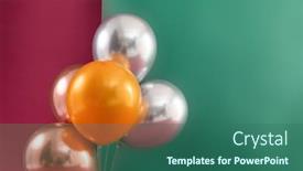  Presentation with birthday celebration - Presentation consisting of bunch-of-metallic-balloons-floating background and a ocean colored foreground