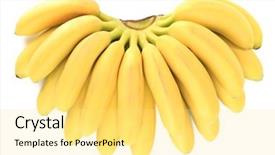  Presentation with banana - Slide set featuring bunch of mini bananas isolated background and a blonde colored foreground