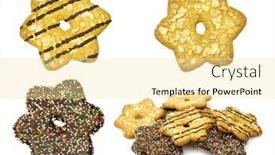  Presentation with chocolate chip cookies - Slide set featuring bunch-of-mixed-colorful-christmas background and a blonde colored foreground