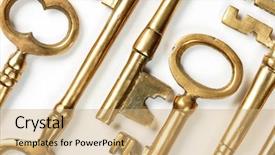  Presentation with bunch - Cool new PPT theme with bunch of old brass keys backdrop and a coral colored foreground