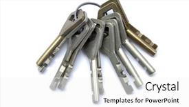  Presentation with old white antique frame - PPT theme enhanced with bunch of old keys isolated background and a white colored foreground