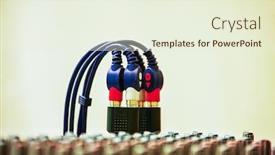  Presentation with cables - Presentation design enhanced with bunch-of-old-rca-connection background and a cream colored foreground