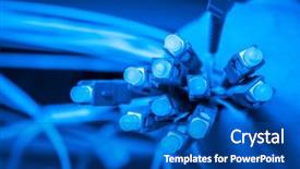  Presentation with fiber optic - PPT theme having bunch of optic fiber cables background and a ocean colored foreground