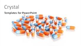  Presentation with blue orange white - Slide set with bunch-of-orange-and-blue background and a white colored foreground