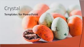  Presentation with orange green white - PPT layouts featuring bunch of orange and green little eggs on white background easter candy background and a light gray colored foreground