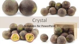  Presentation with passion - Presentation design enhanced with bunch-of-passion-fruits background and a coral colored foreground