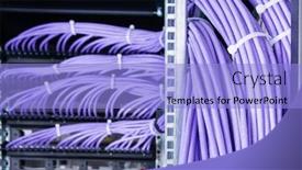  Presentation with server room - Presentation theme having bunch-of-patch-network-cables background and a light blue colored foreground